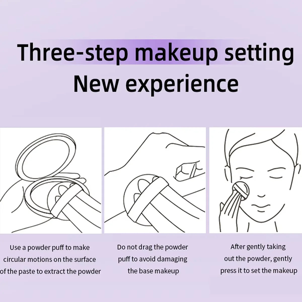 Lavender Pressed Powder Matte Powder Lasting Oil Control Full Coverage Face Compact Setting Powder Makeup Foundation Cosmetics
