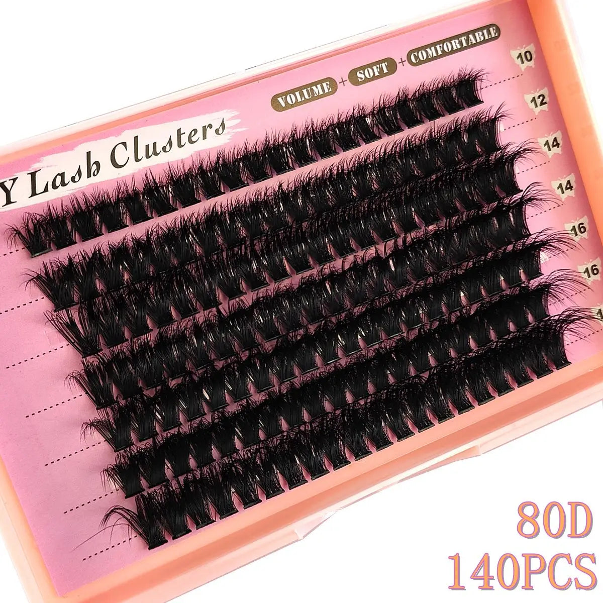 10Row 40D-200D 5D Fluffy Thick Lashes Clusters 10-18mmMix Wispy Individual Lashes Extensions Clusters DIY Makeup False Eyelashes