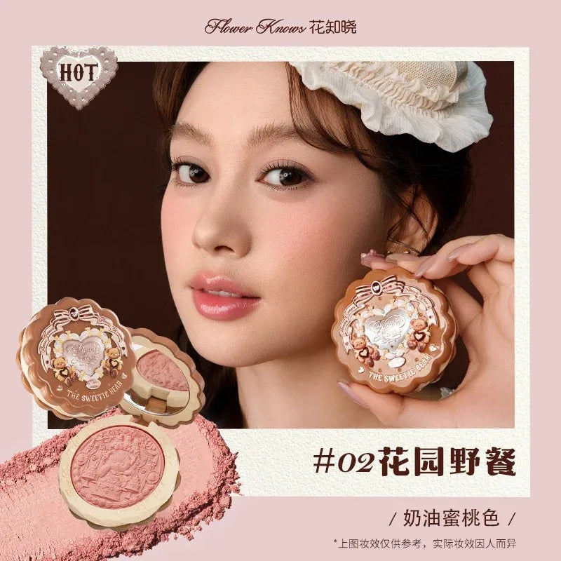 Flower Knows Moonlight Mermaid Cheek Blush Powder Gradient Blusher in Matte Finish Vegan Cruelty Free Private Label Makeup