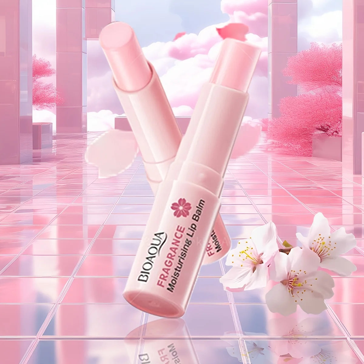 BIOAQUA Sakura Lipstick Moisturizing Lip Balm Nourishing Lip Plumper Anti Cracking Plump Lips Hydrating Lips Skin Care Cosmetics