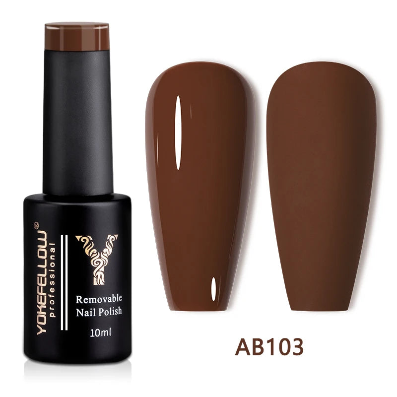 YOKEFELLOW 10ml Jelly Nude Gel Nail Polish High Quality Translucent Pink Nail Gel Varnish Soak Off UV Gel Polish Long Lasting