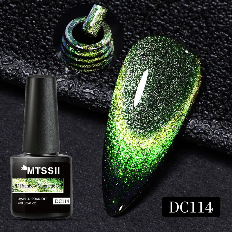 7ML Ice Transparent Glass Bead Moonlight Cat Eye Magnet Gel Nail Polish Jelly Ultra Shine Glitter Semi Permanent Soak Off UV Gel