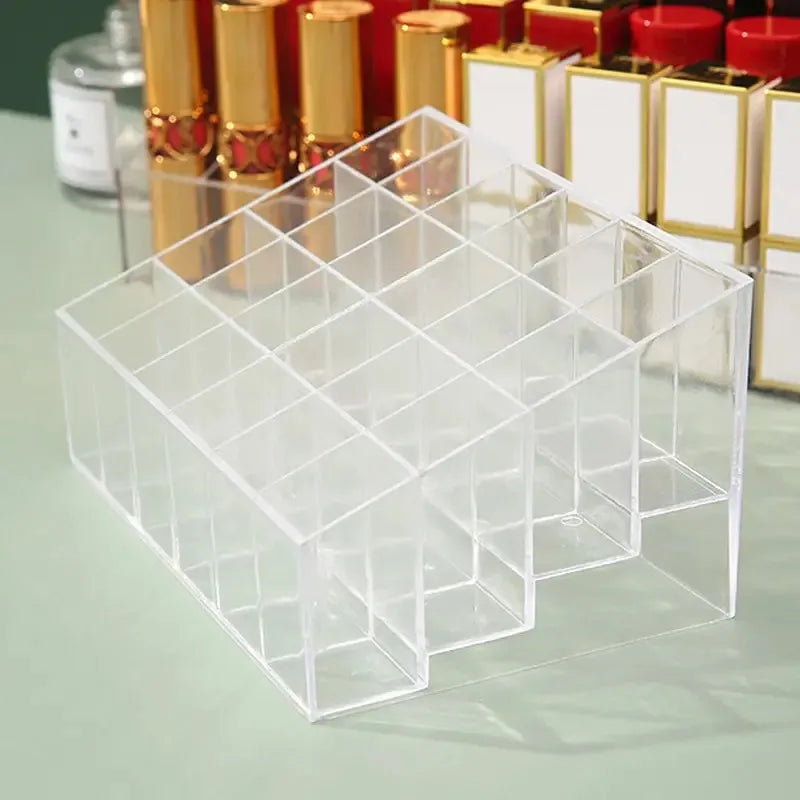 Household Transparent Lipstick Storage Rack Organizing Box Plastic Desktop Lipstick Sorting Rack Cosmetics Storage Box