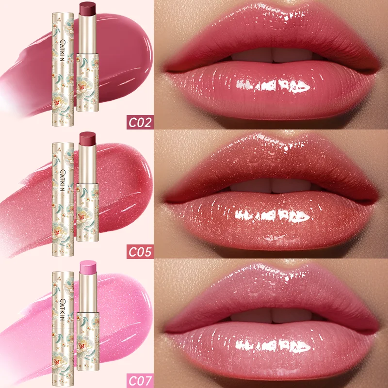 CATKIN GLOSSY LIP BALM Hydrating Lip Balm in 6 Vibrant Colors Moisturize, Protect & Soothe