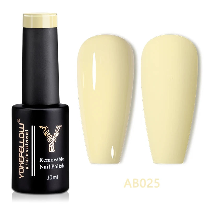 YOKEFELLOW 10ml Jelly Nude Gel Nail Polish High Quality Translucent Pink Nail Gel Varnish Soak Off UV Gel Polish Long Lasting