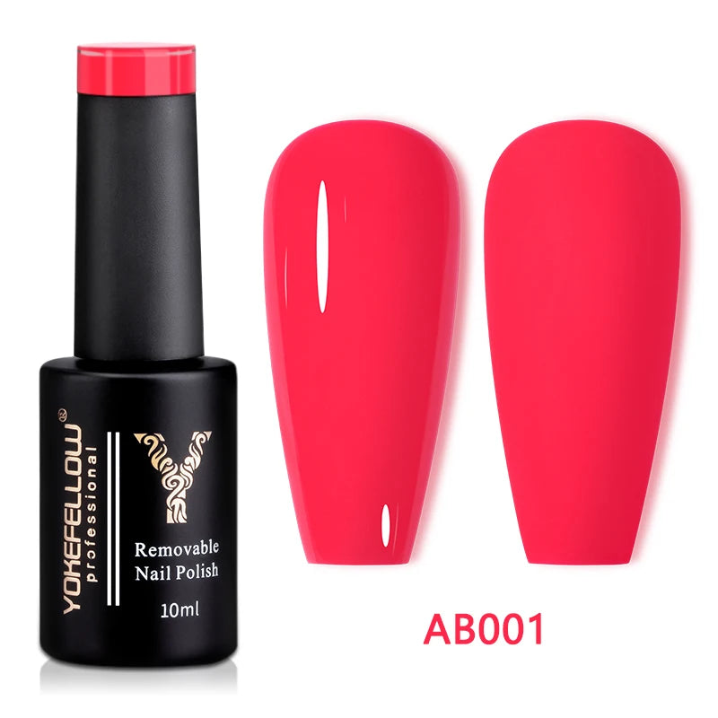 YOKEFELLOW 10ml Jelly Nude Gel Nail Polish High Quality Translucent Pink Nail Gel Varnish Soak Off UV Gel Polish Long Lasting
