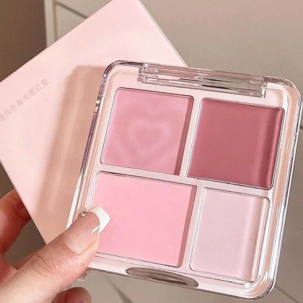4-Color Blush Highlighter Palette Matte Shrinking And Brightening Shades Smooth Texture Blush+Contour+Highlighter Korean Makeup