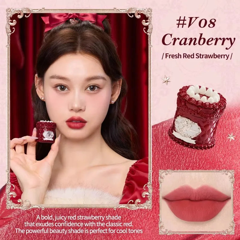 Flowerknows Strawberry Cupid Lipstick Cake Matte Velvet Lipgloss Lip Mud Makeup Korean Flower Know Lip Cream For Girls&Women