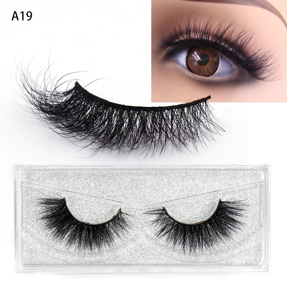 LEHUAMAO 5D Mink Hair False Eyelashes Wispy Cross Natural Mink Lashes Fluffy Eyelash Extension Tools Makeup Handmade Eye lashes