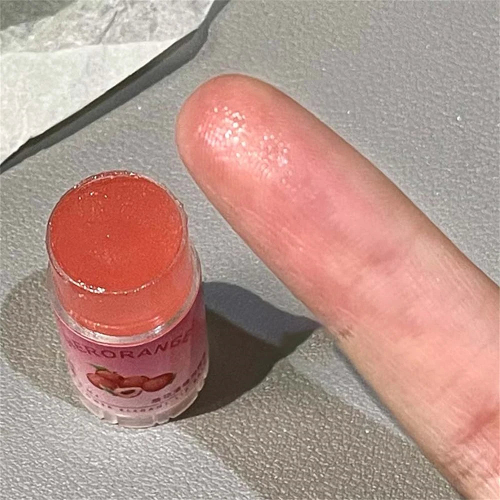 Transparent Coconut Fruit Lip Balm Lip Care Moisturizing Fade Fine Lines Jelly Lip Gloss Lipstick Anti-drying Hydration Makeup