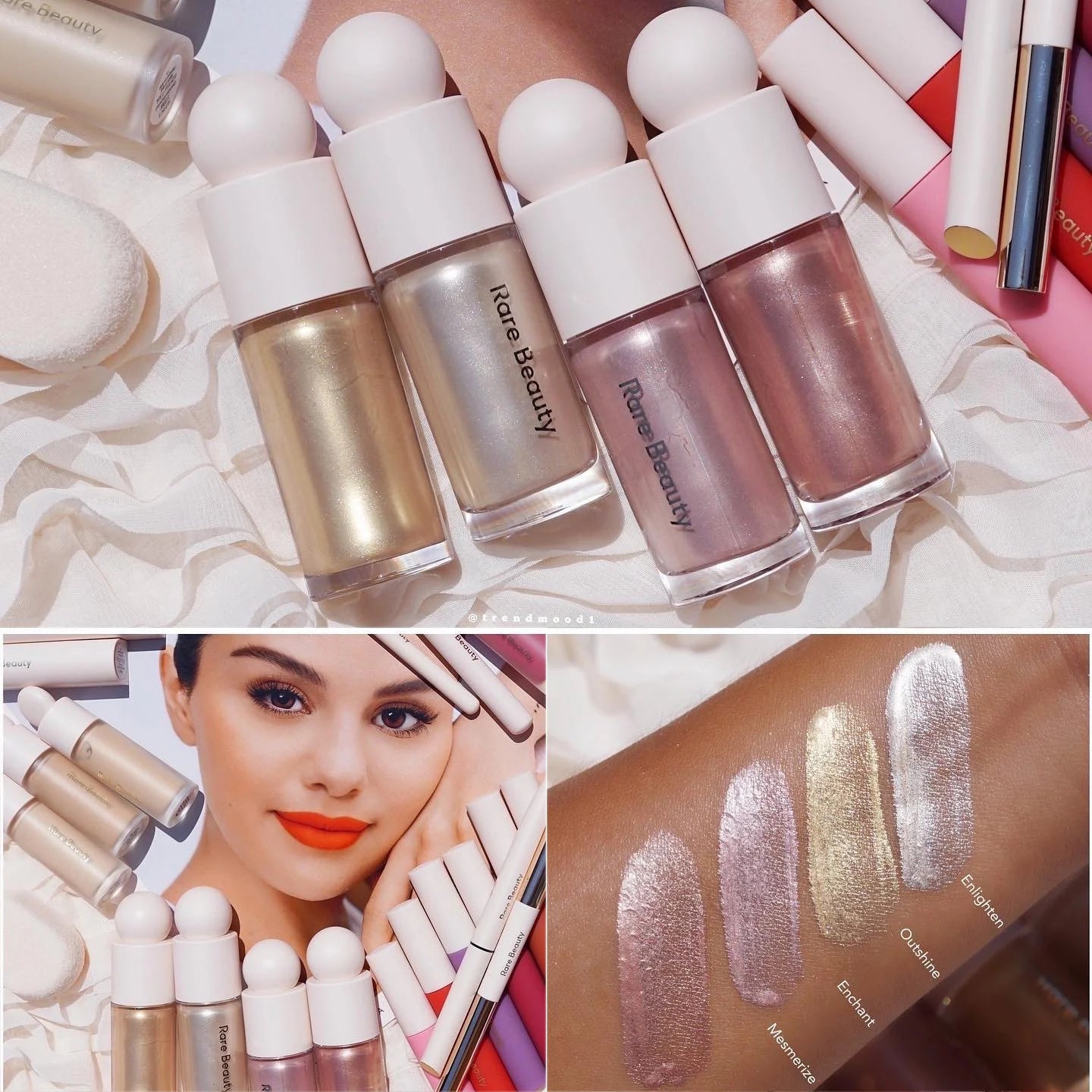Rare Beauty Positive Light Liquid Contour Luminizer Highlight Contouring Liquid Blush Makeup Face Shimmer Shine Lipstick Makeup