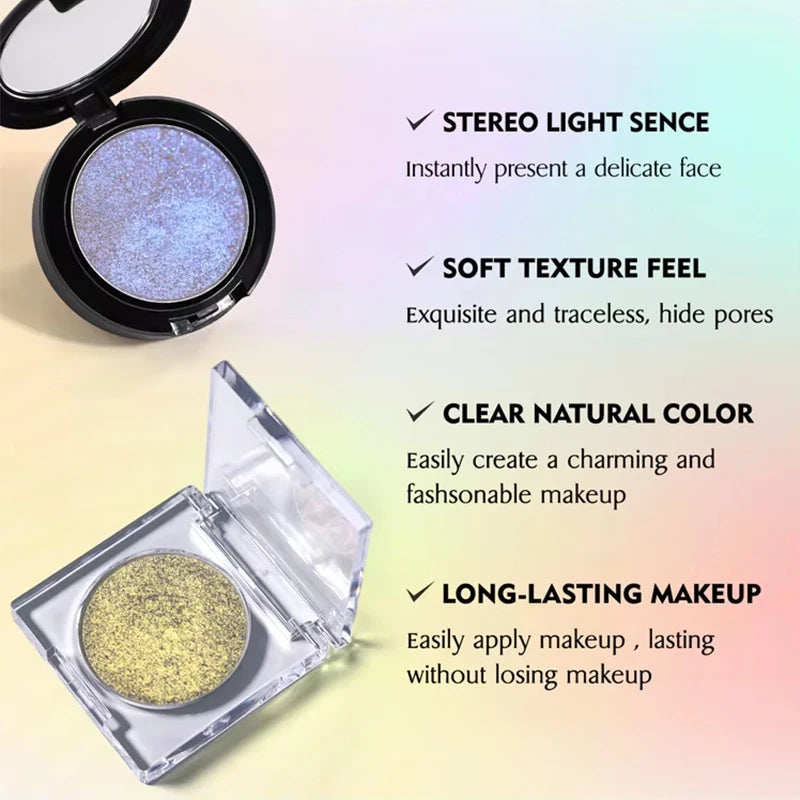 Monochrome Chameleon Highgloss Glitter Multi-use Eye Shadow Powder Glitter Metallic Aurora 3D Nose Shadow Brightening Cosmetic