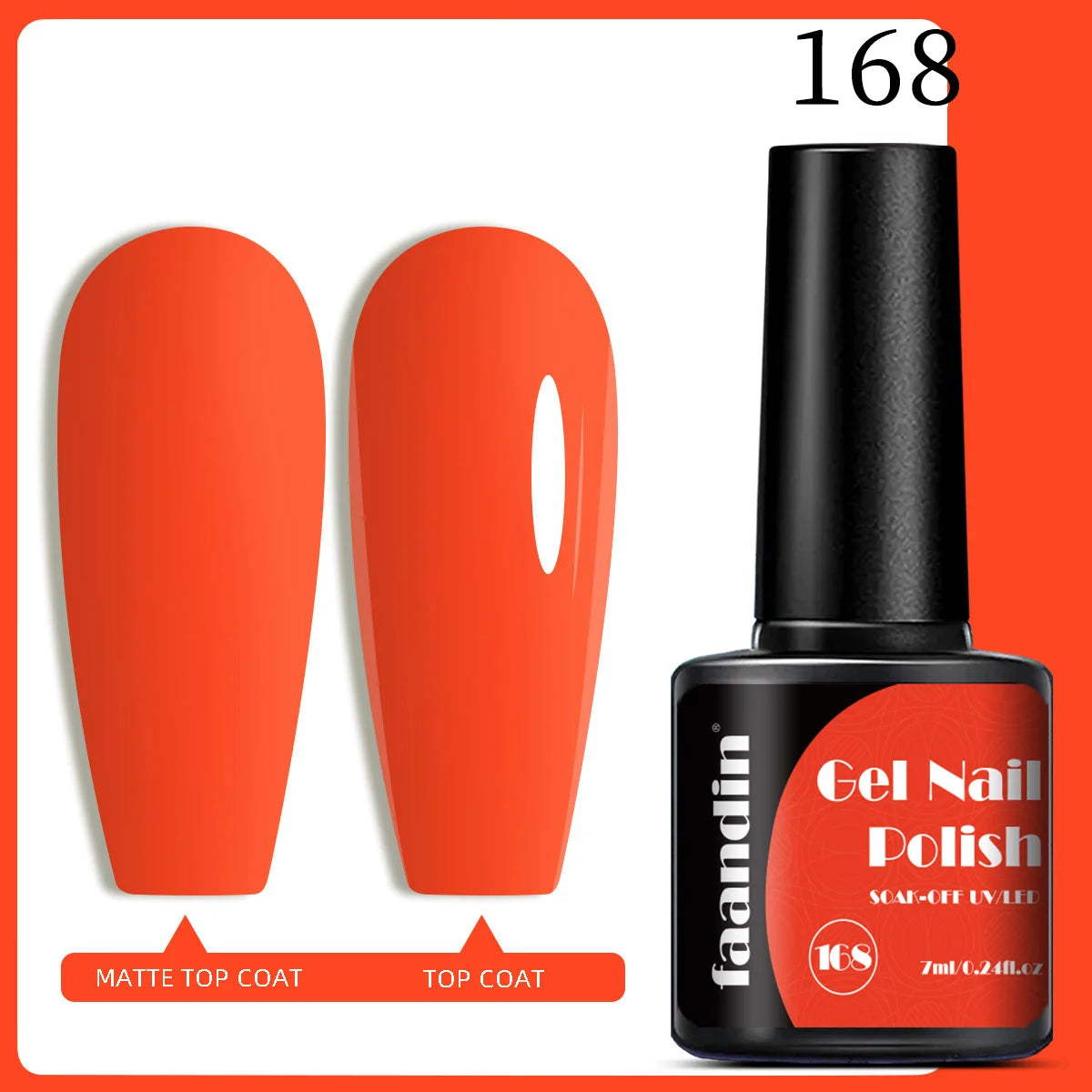 Faandin 7ml 1 Bottle, Solid Color Gel Nail Polish, Selected Red Nail Polish Gel, Uv Lamp Quick-Drying, Alcohol-Free, Full Color, Not Easy to Fade, High Saturation Color, Easy to Use, Can Be Used at Home, Essential Item for Fa