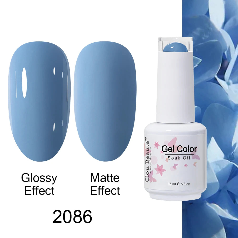 Clou Beaute Royal Blue Color Winter Trendy Semi Permanent Nail Art Manicure Varnishes Gel Nail Polish Hybrid Base Gel Top Coat