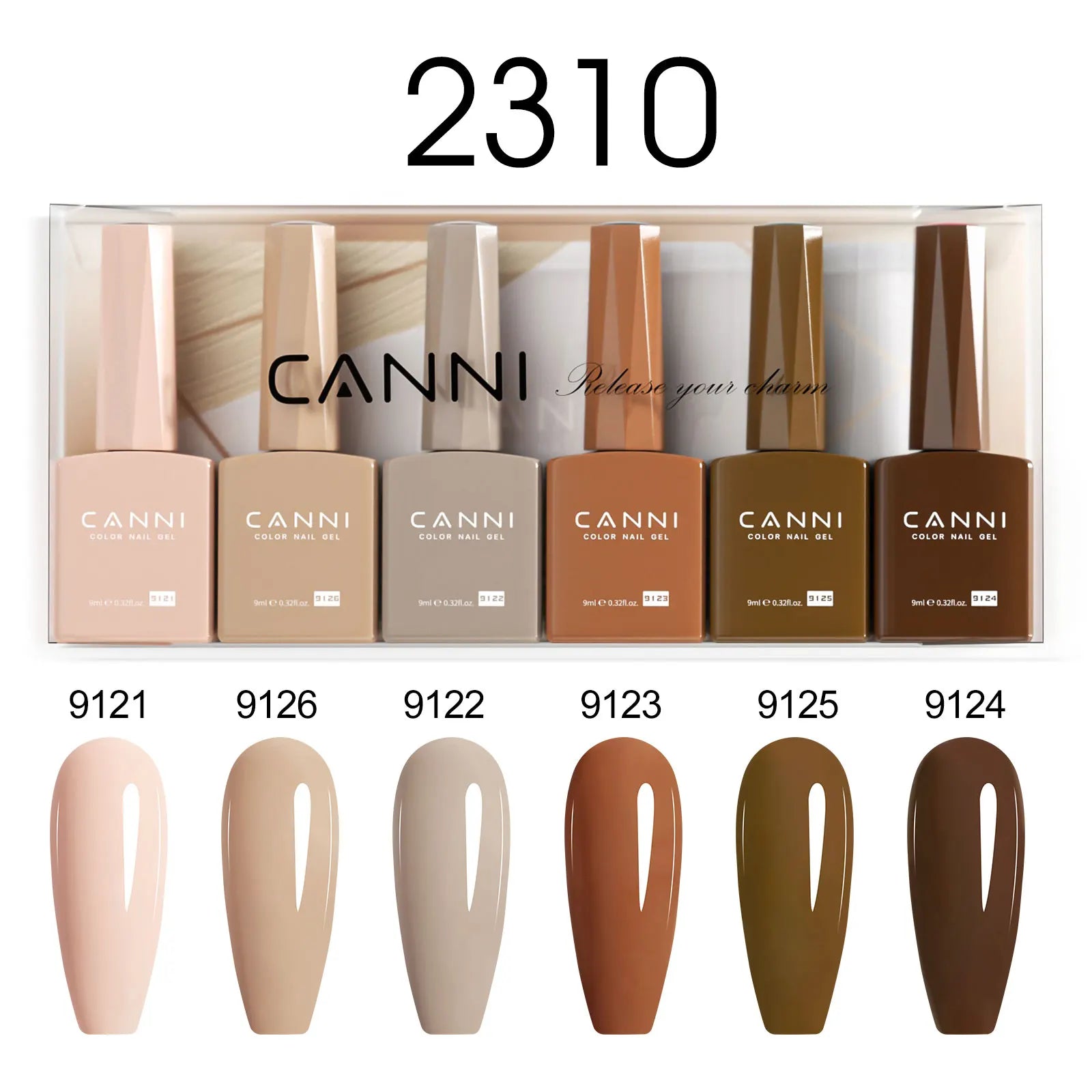 CANNI Hema Free Nail Gel Polish Fall Color Collection Semi Permanent Diamong Long Wear Top Coat Red Gorgeous JellyNude Color 9ml