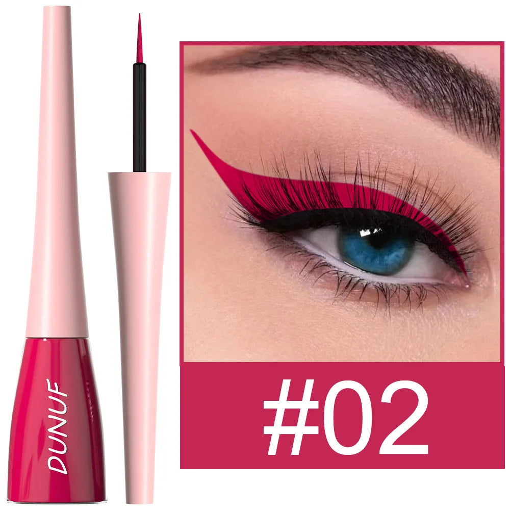 Matte Dark Green Liquid Eyeliner Pencil Waterproof Makeup Colorful Liquid Eye Liner Ultra-thin Long-Lasting Quick-Dry Eye Liner