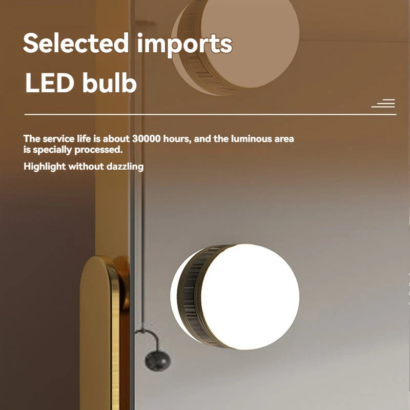 Large LED Desktop Makeup Mirror with Bulb, Smart Beauty Mirror, Rotatable Dressing Table Mirror