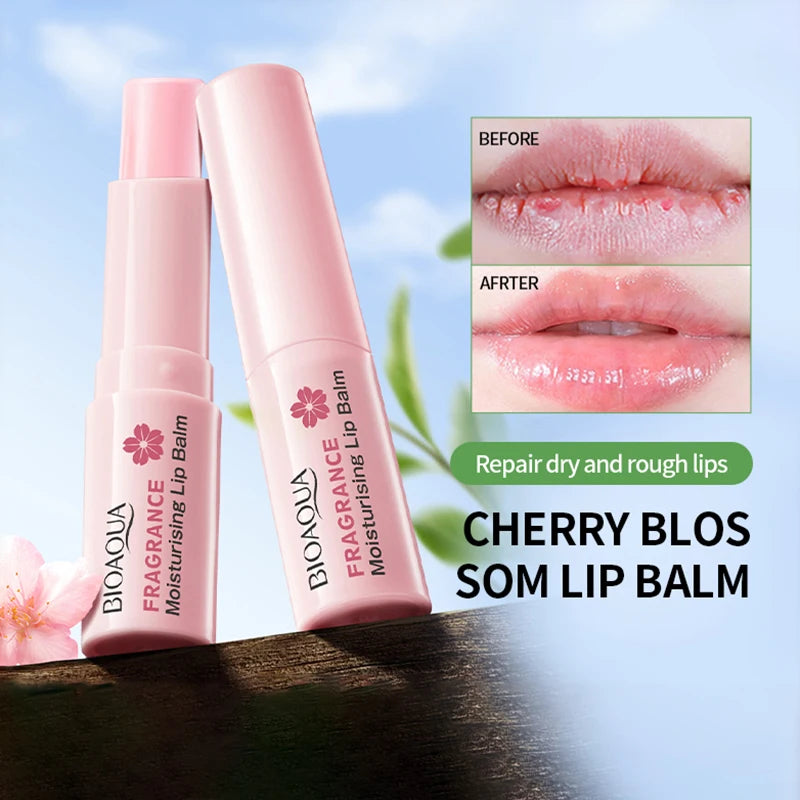 BIOAQUA Sakura Lipstick Moisturizing Lip Balm Nourishing Lip Plumper Anti Cracking Plump Lips Hydrating Lips Skin Care Cosmetics