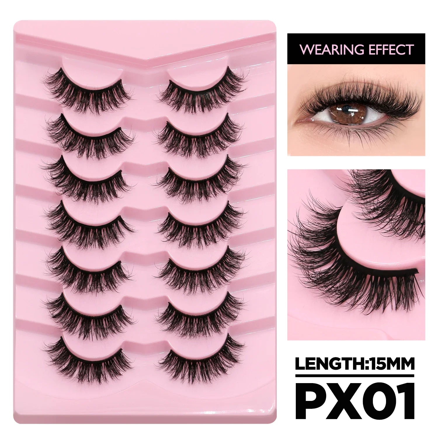 Cat Eyelashes Fluffy 3D Mink Eyelashes Natural Look False Lashes for Daily Party Wedding Lightweigh Reusable Makeup