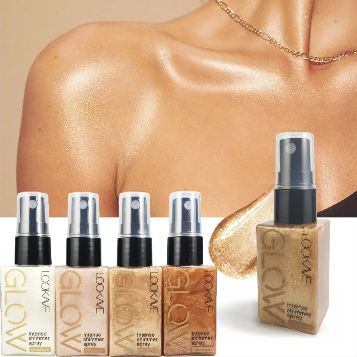 Diamond Liquid Highlight Waterproof High Gloss Glitter Body Bronzer Highlight Long-lasting Wear Face Contour Illuminator Makeup