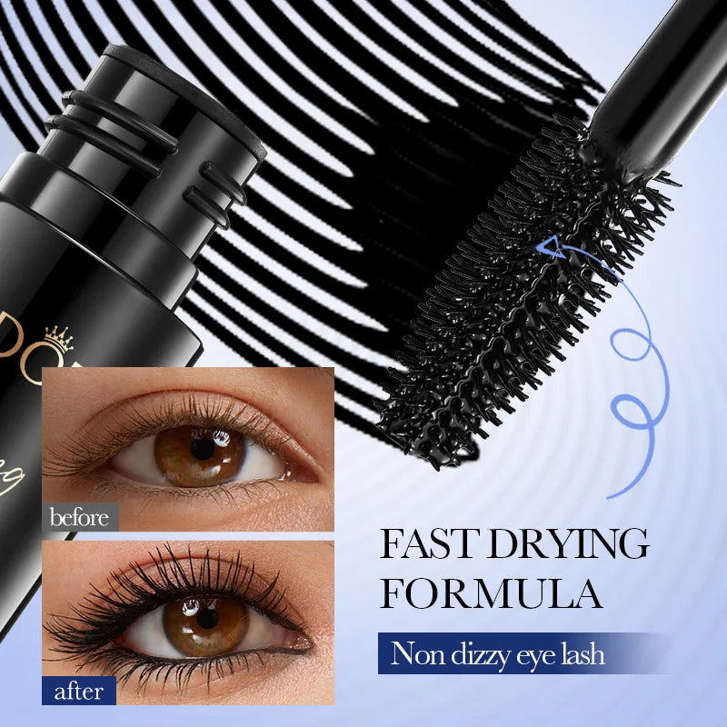 5D Silk Fiber Waterproof Mascara - Black Lengthening & Volumizing