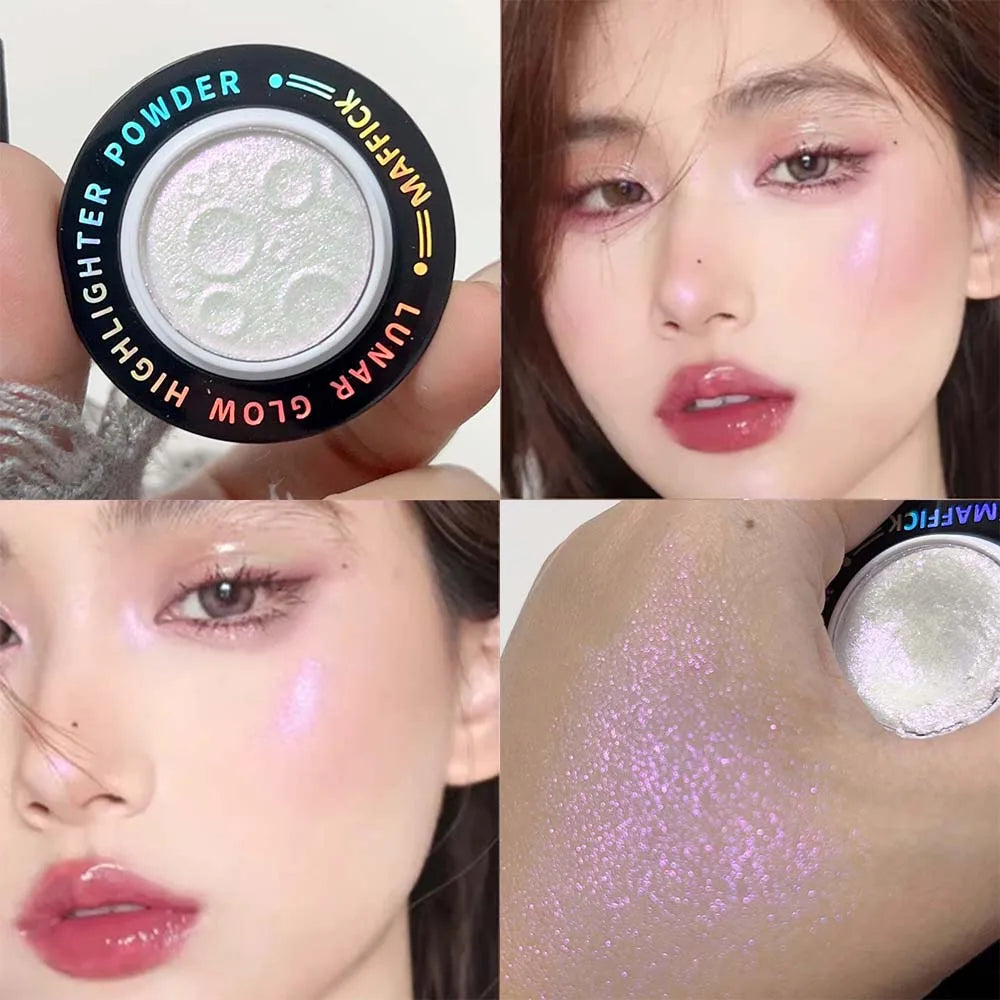 Monochrome Glitter Highlighter Powder Palette Lasting Polarized Shimmer Contour Illuminator Brighten Highlight Makeup Cosmetics