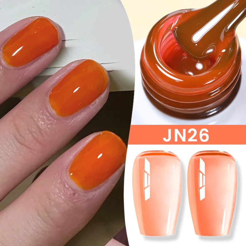 BORN PRETTY 10ml Translucent Color Gel Polish Jelly Nude Autumn Jelly Amber Semi Permanent UV Gel Nail Art Soak Off Gel Varnish