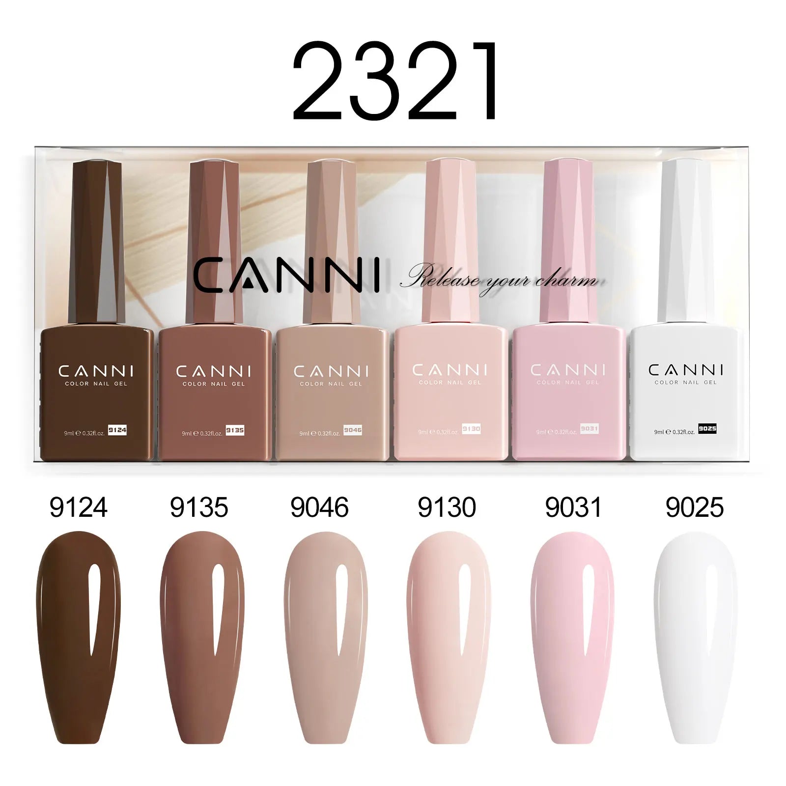 6pcs*9ml CANNI Nail Gel Polish Kit HEMA FREE Jade Jelly Nude Jelly Pink VIP Kit Christmas Gift French Nail Design Natural Color