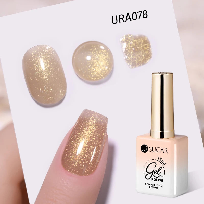 UR SUGAR 15ml Fiber Rubber Base Gel Upgrade Broken Nail Repaired Fiberglass Clear Quick Building UV Construction Gel Soak Off