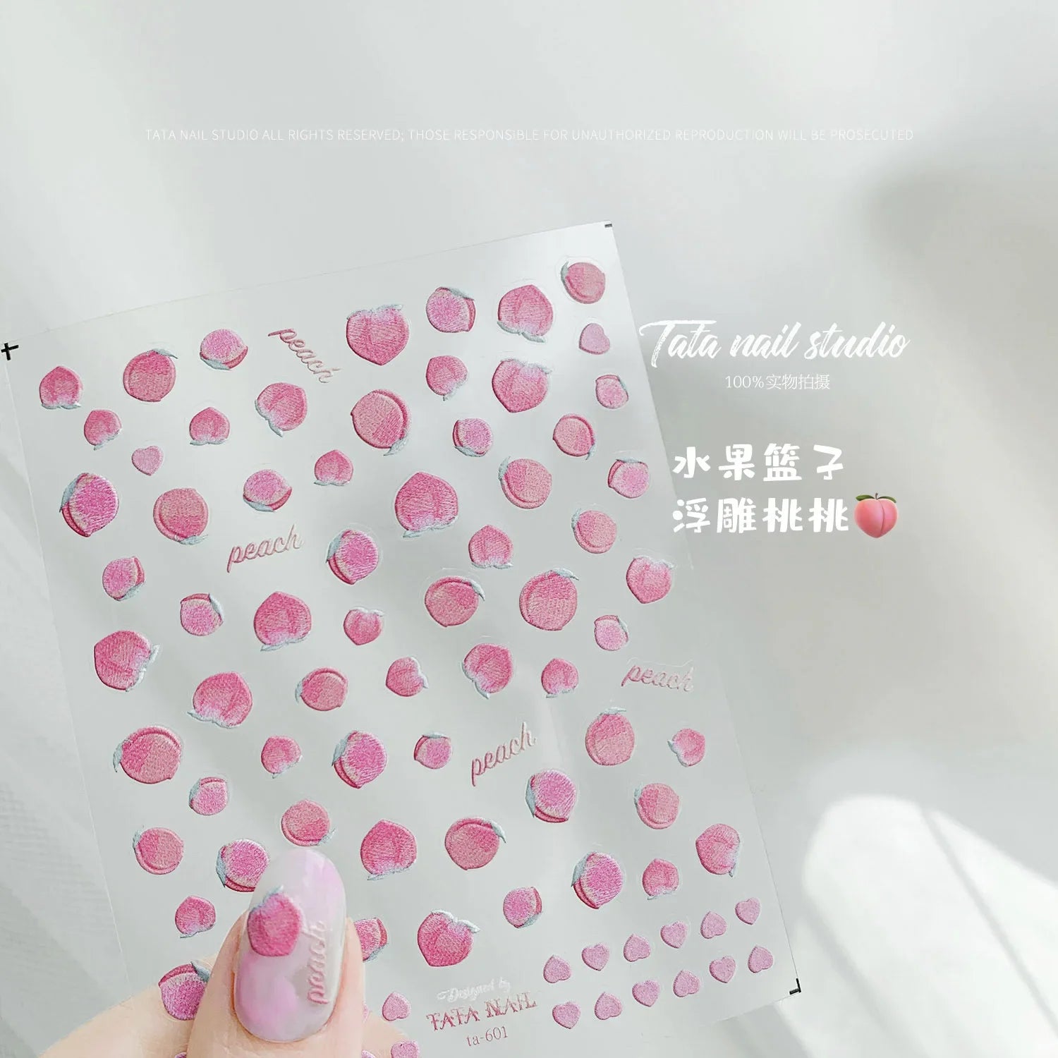 Cute Juicy Red Cherry Bowknot 5D Nail Art Stickers Lovely Shiny Crystal Rhinestone Self Adhesive Decoration Manicure Decal DIY