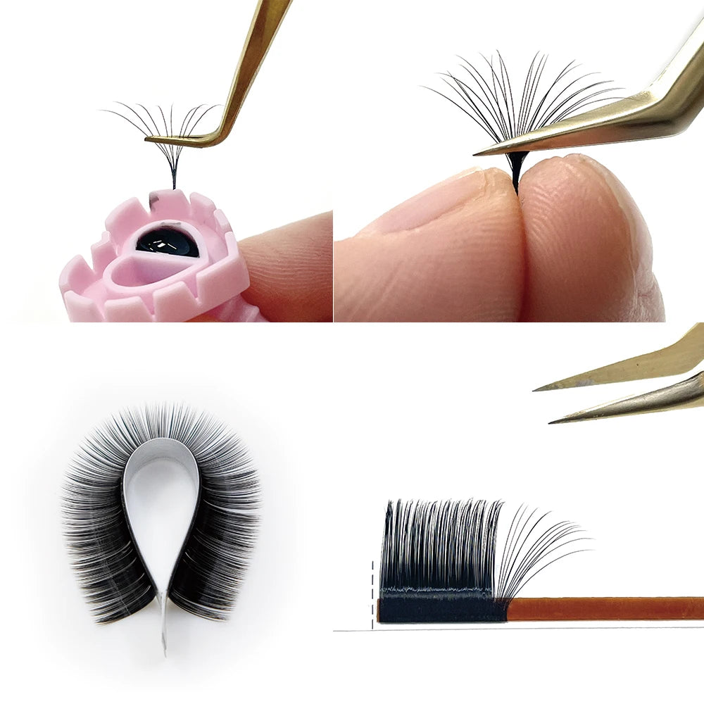 ARTSTAR 12Rows Mink False Eyelashes  Individual Natural Lash  L M Curl Matte Black Eyelash Extensions Supplies for Makeup