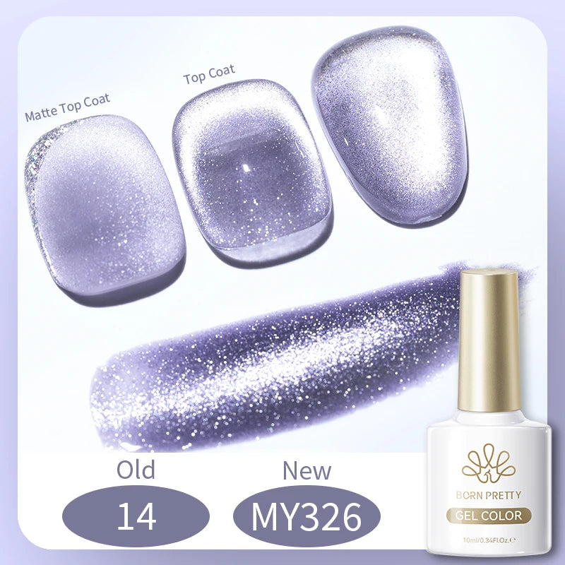 BORN PRETTY 10ml Silver Water Light Cat Magnetic Gel Nail Polish Nail Supplies Vernis Semi Permanent Gel for Fall Winter Nails