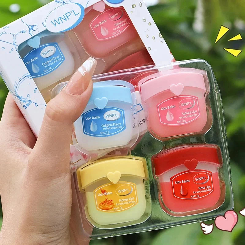 Fruit Series Lip Balm Set Lips Avocado Honey Peach Cream Lip Mask Natural Nourishing Plant Lip Balm Lips Care