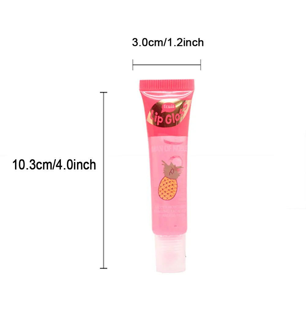 6pcs/set, Moisturizing Clear Lip Gloss, Pineapple, strawberry, grapes Translucent Plumping Lip Oils Gift Set