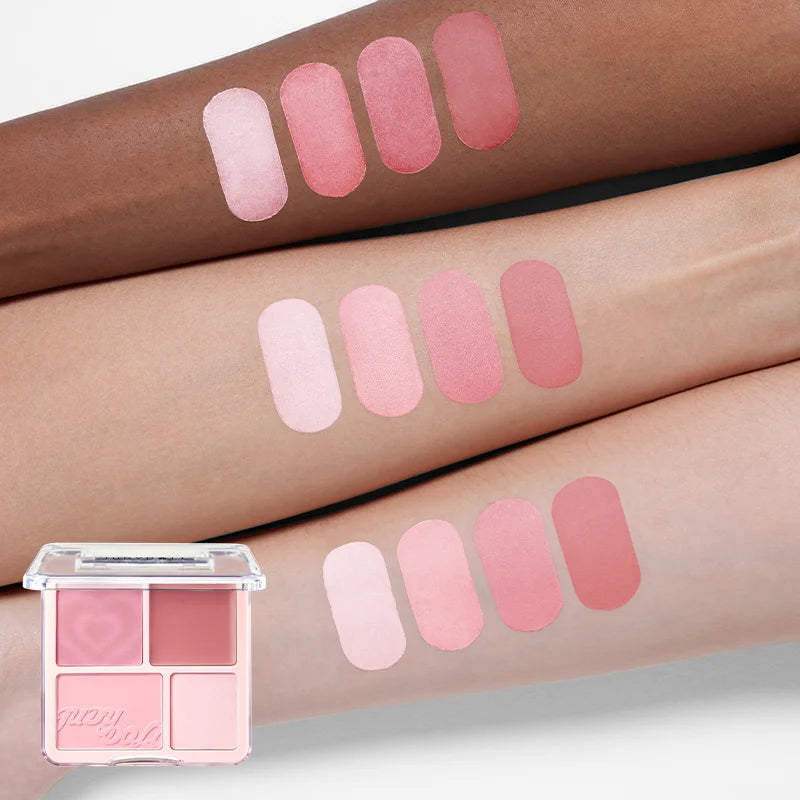 Judydoll 2-in-1 Blush & Highlighter Palette - Blush Cream, Radiant Matte Highlighter, Versatile Palette, Gift for Friend, Date