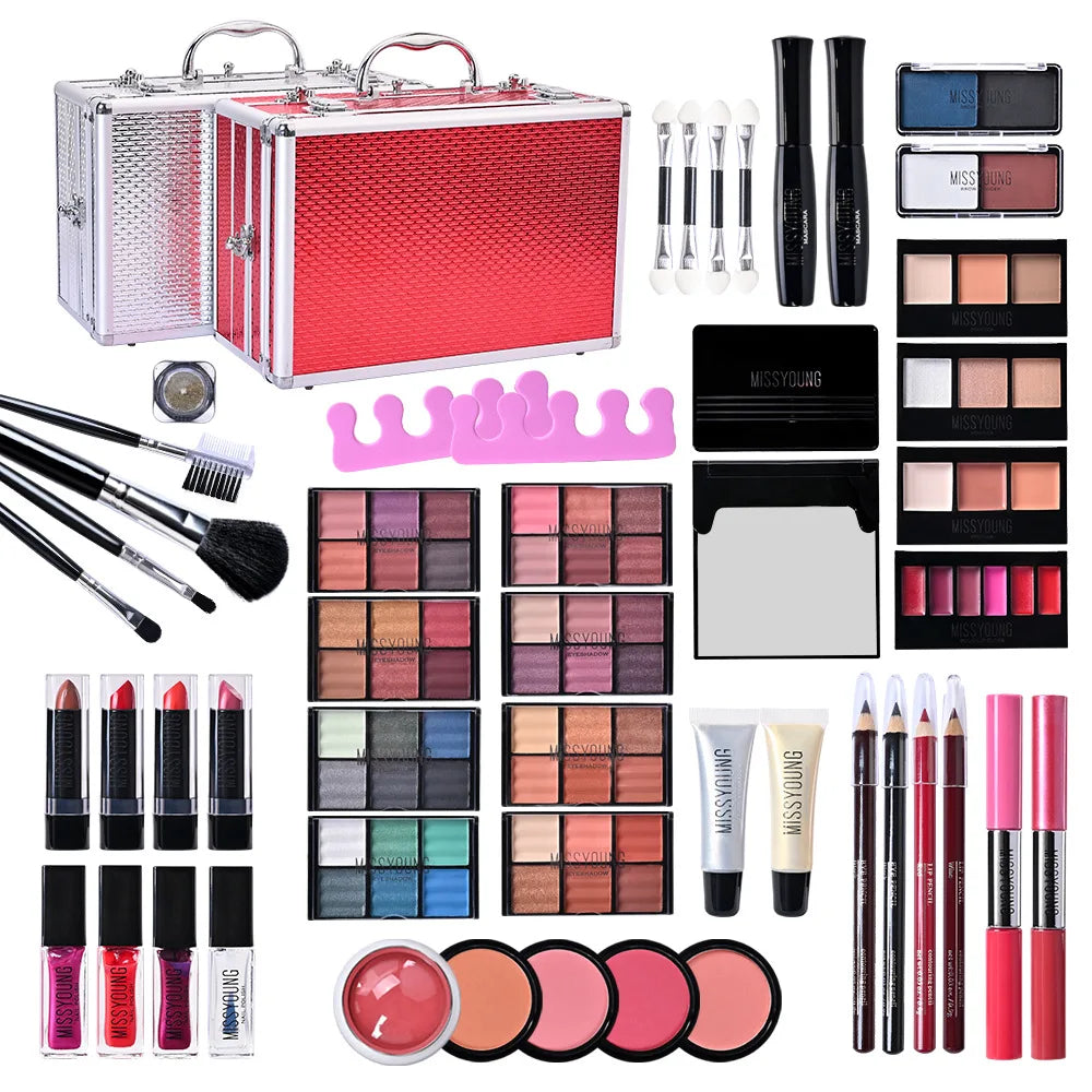 Makeup Gift Set for Women Full Kit All in One Make up Face Powder Eyeshadow Palette Lipstick Makeup Brushes Highlighter Bronzer