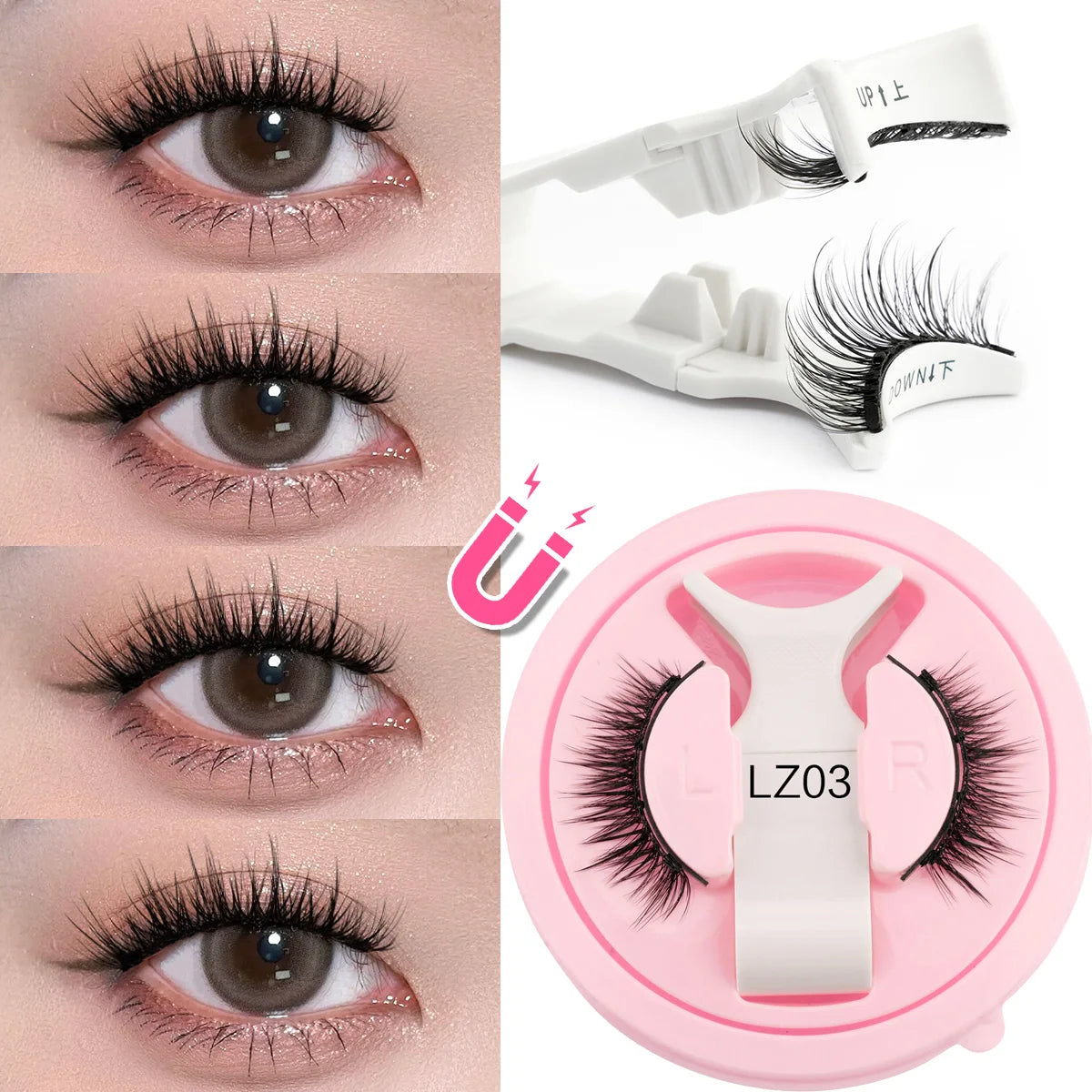 YSDO Magnetic Eyelashes Reusable Winged Magnetic 3D Mink lashes Long-Lasting No Glue Needed False Eyelashes with Tweezer Makeup
