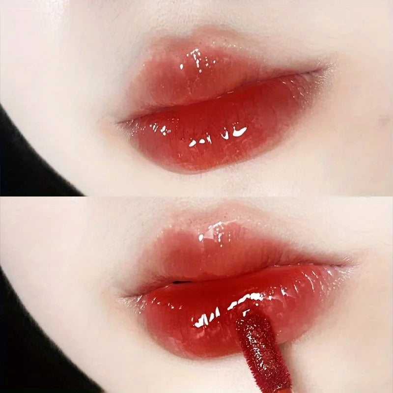 Lip Glaze, Mirror Gloss, Long-lasting Stain Resistant Transparent Film Forming Lip Gloss, Full Lip Color Valentine's Day Gifts
