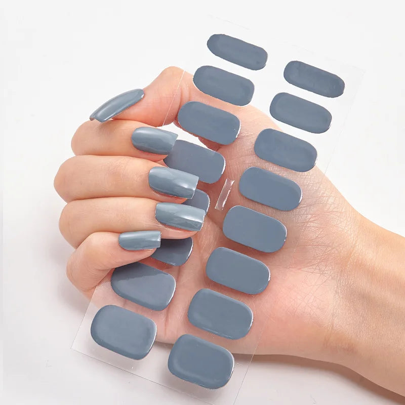 Pink Nude Full Cover Nail Sticker Gradient Color Self-Adhive Simple Full Nail Wraps DIY Thermal Effect Nail Art Making Manicur