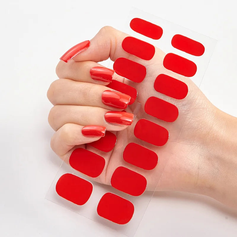 Pink Nude Full Cover Nail Sticker Gradient Color Self-Adhive Simple Full Nail Wraps DIY Thermal Effect Nail Art Making Manicur