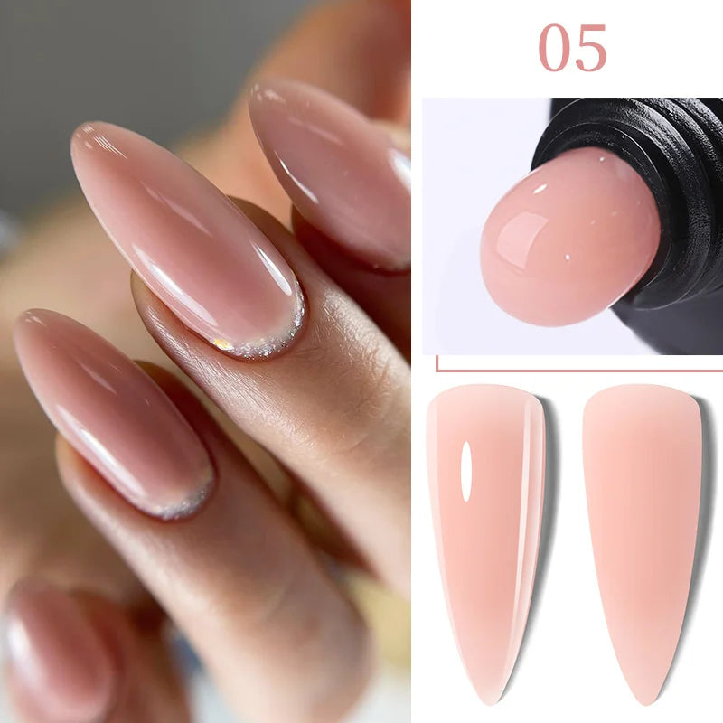 LILYCUTE 15ML Quick Extension Gel Nail Polish Milky White Clear Pink Color French Manicure Finger Prolong Nail Hard Gel Varnish