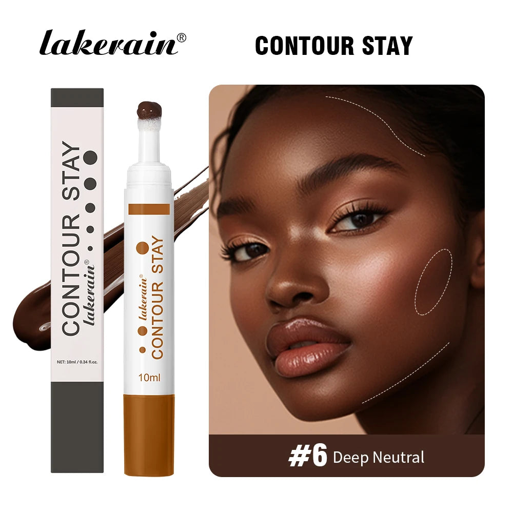 6-colors Moisturizing Liquid Contour Stay Cream Bronzer Waterproof Lightweight 3D Concealer Nourishing Face Contour Makeup