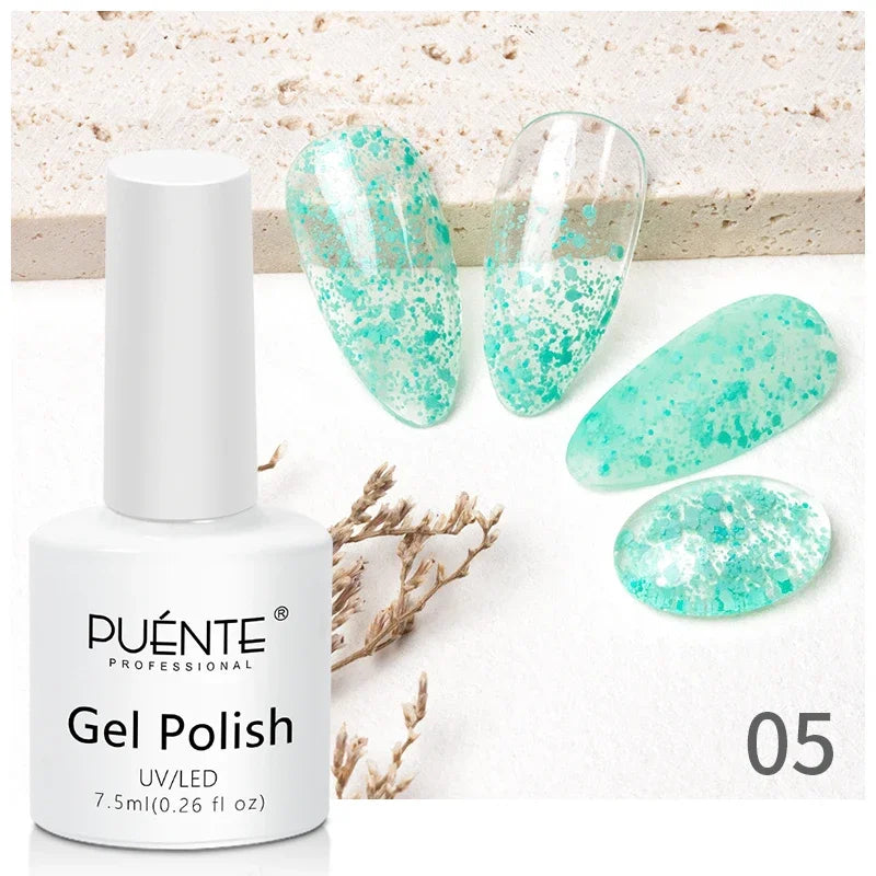 PUENTE 5ml Metallic Painting Liner Gel Polish Bright Mirror Effect Semi-Permanent UV Nail Varnish For Stunning French Nail Art