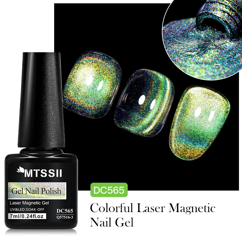 7ML Ice Transparent Glass Bead Moonlight Cat Eye Magnet Gel Nail Polish Jelly Ultra Shine Glitter Semi Permanent Soak Off UV Gel