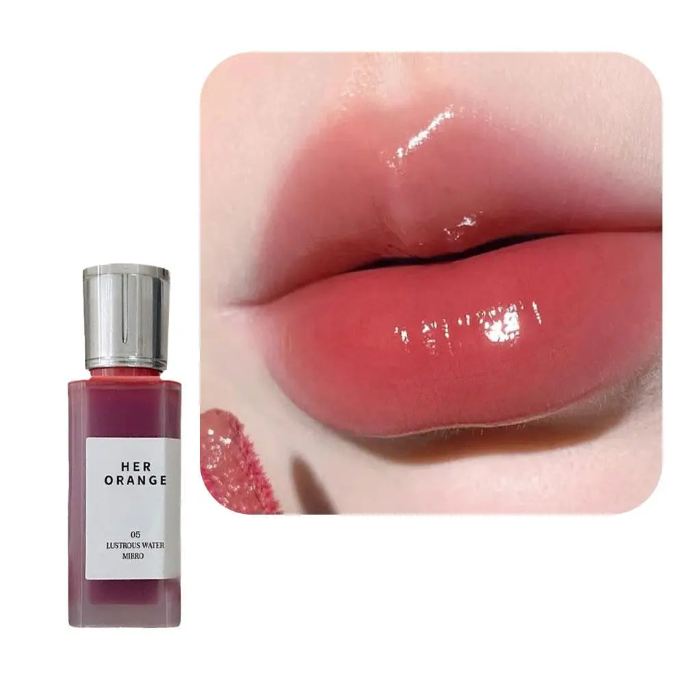 Clear Mirror Lip Gloss Water Light Lip Tint Hydrating Lipstick Glossy Shine Non Sticky Long Lasting Beauty Makeup Nude Color