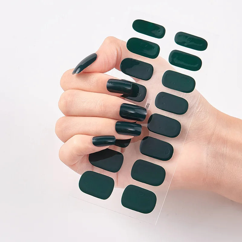 Pink Nude Full Cover Nail Sticker Gradient Color Self-Adhive Simple Full Nail Wraps DIY Thermal Effect Nail Art Making Manicur