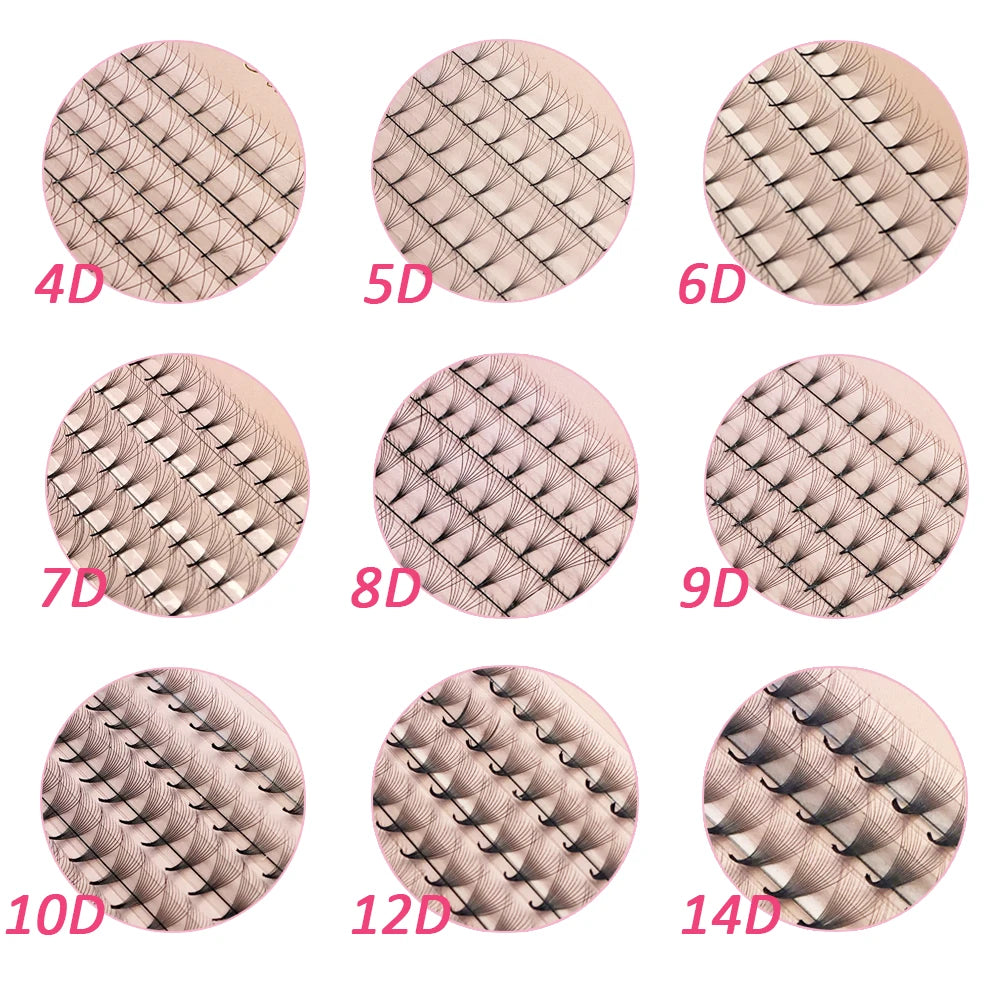 Goddess Premade Volume Fans 4D 5D 6D 7D 8D 10D 12D 14D 16D 20D Individual Lashes Extension Pointy Stem 320 Fans  Faux Mink
