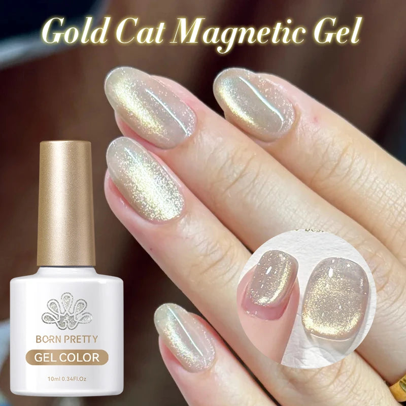 BORN PRETTY 10ml Wishing Apple Red Glass Bead Cat Magnetic Gel ultra Shine Soak Off UV Gel Nail Art Varnish Nail Supplies