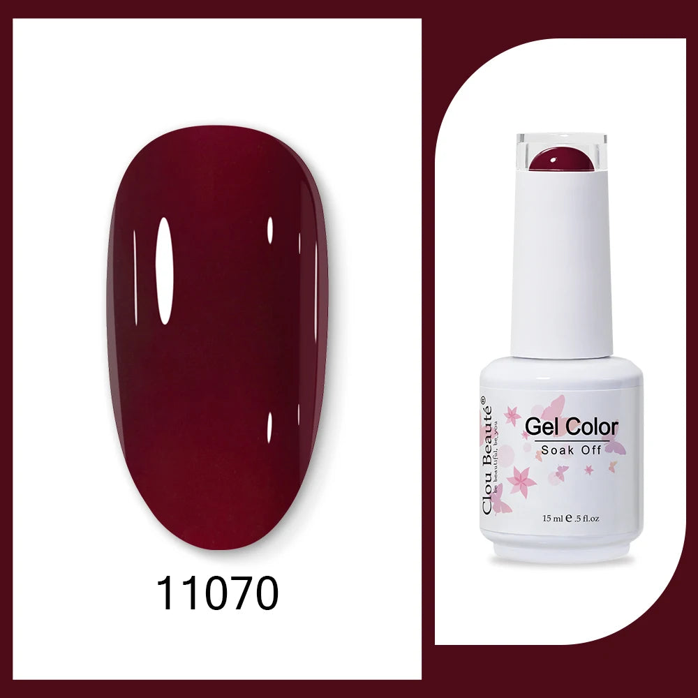 Clou Beaute 15ml HEMA TPO FREE Gel Nail Polish Bright Dark Army Green Gel Lacquer Semi Permanent Art Organic  Nail Gel Varnish