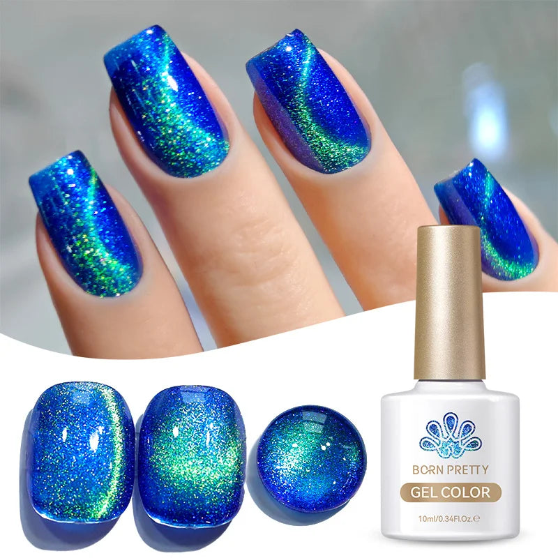 BORN PRETTY 10ml Fruit Purple Grape Cat Magnetic Gel Nail Polish 2025 New Whitening Guava Glass Beads Varnish Nail Supplies